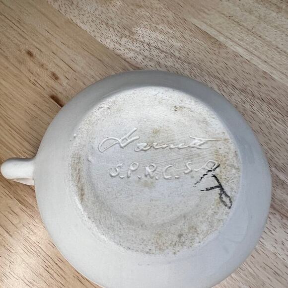 Native American Sioux Pottery Creamer Dish Glazed Signed By Garnett S.P.R.C.SP - Picture 2 of 7